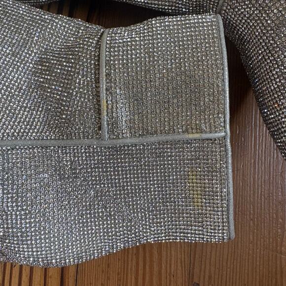 A New Day silver metallic studded jeweled heeled pointed toe booties SIZE 8 - Picture 6 of 10